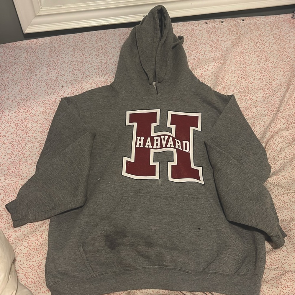 Selling a grey harvard hoodie, Size medium or large (no tag), Warn.